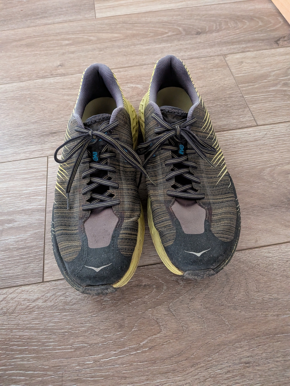 Hoka Men's Athletic Running Shoes in Yellow and Gray